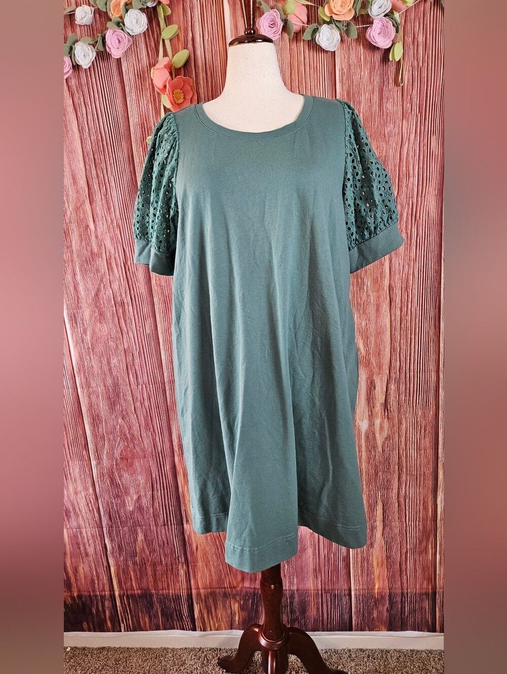 NWT Jane & Delancey Eyelet Sleeve T-shirt Dress Plus Size 1X